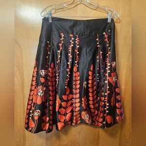 Mossimo Supply Co. Black Skater Skirt with Red Floral Panels